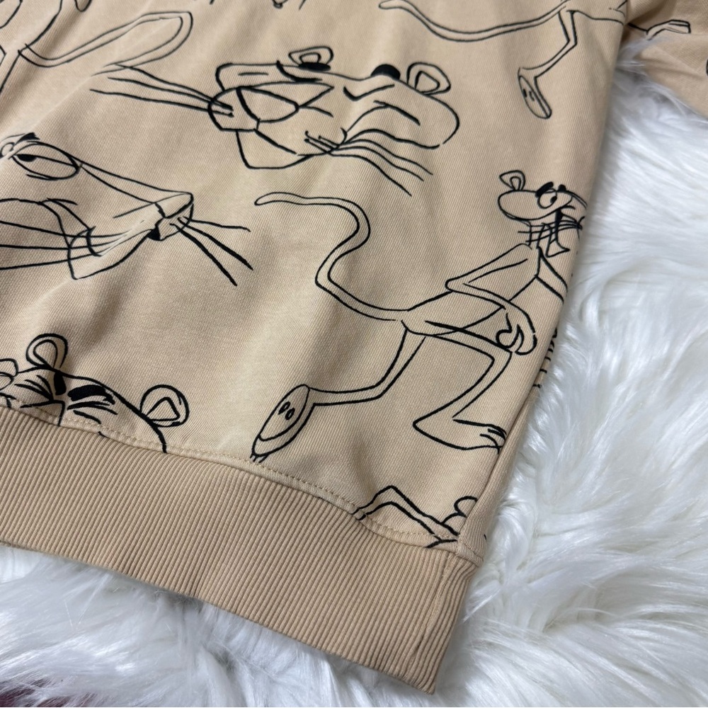 H&M Pink Panther All Over Print Pullover Tan Hoodie - Boys Size 6X-7 - Picture 10 of 14